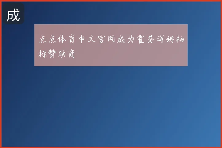 点点体育中文官网成为霍芬海姆袖标赞助商